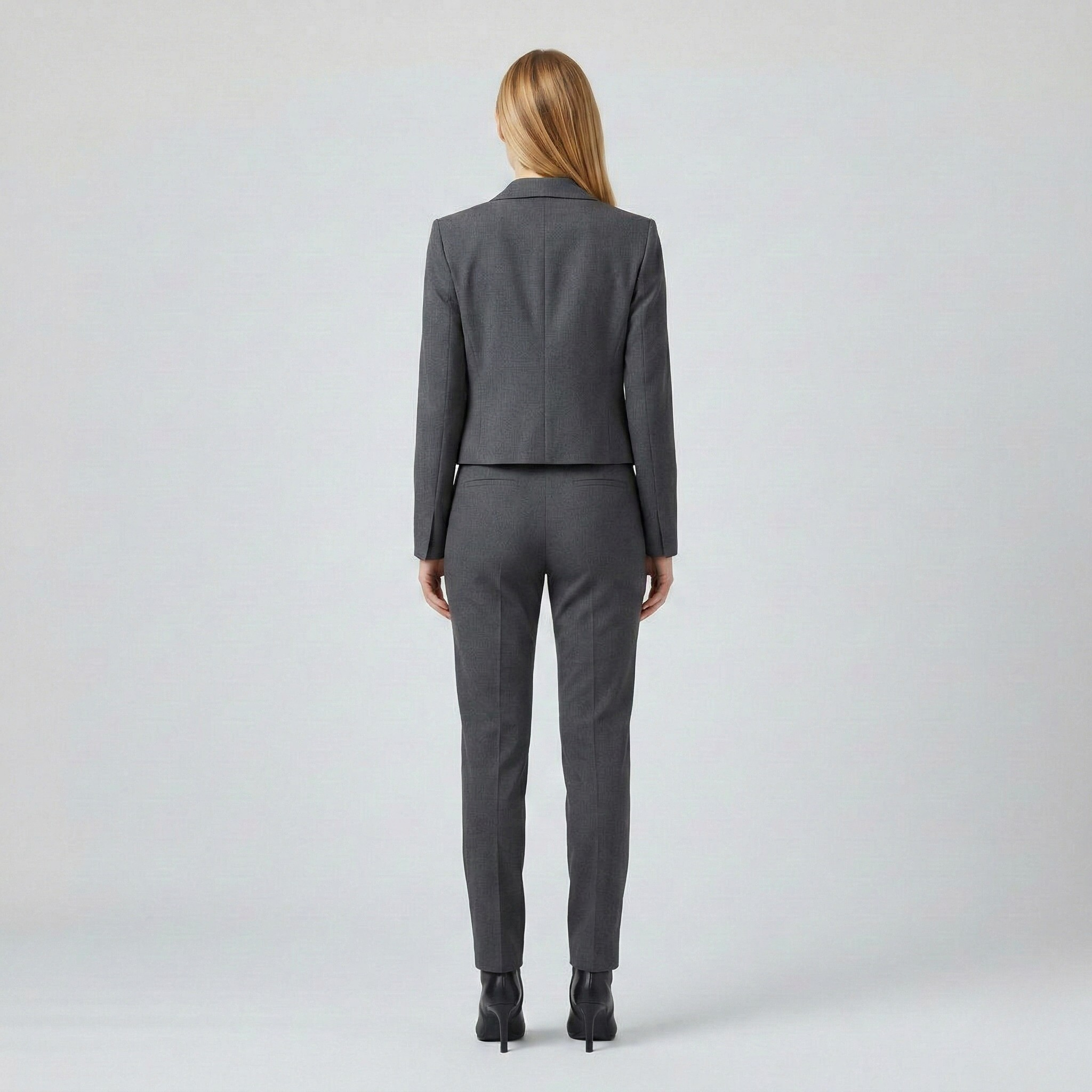 Cropped Tailored Suit Blazer