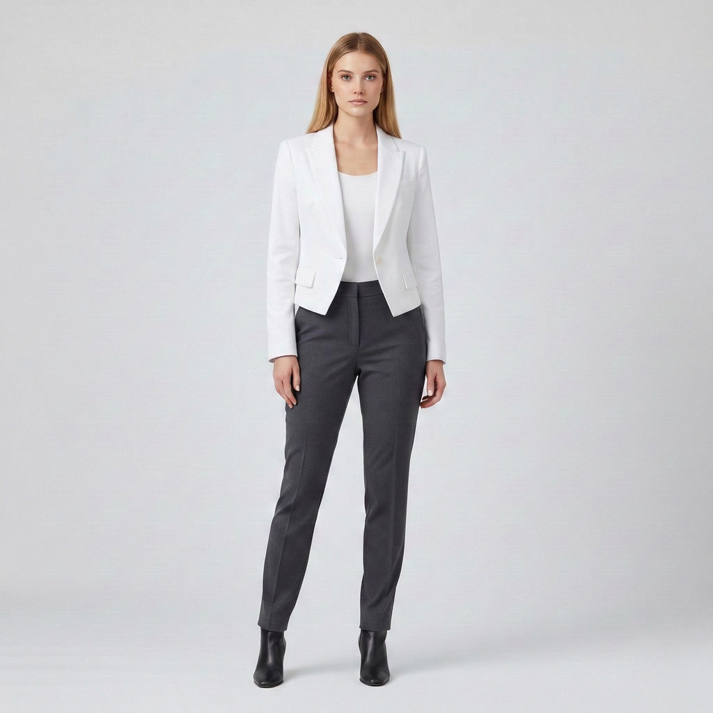 Cropped Tailored Suit Blazer