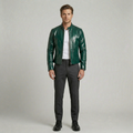 Chaqueta de cuero brillante Racer