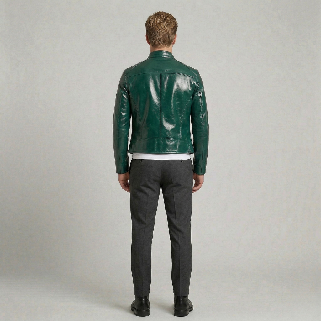 Chaqueta de cuero brillante Racer