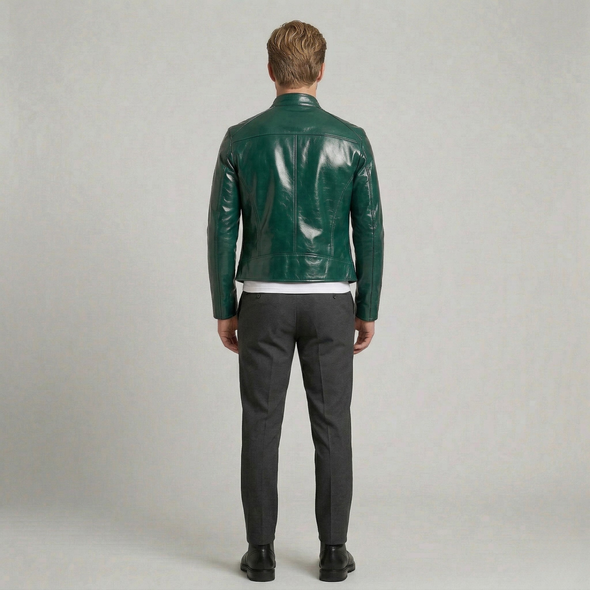 Chaqueta de cuero brillante Racer