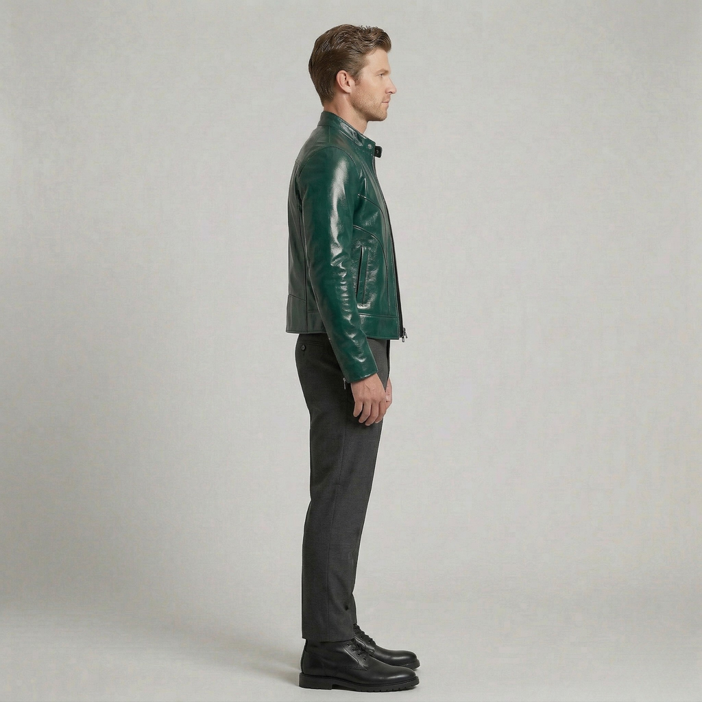 Chaqueta de cuero brillante Racer