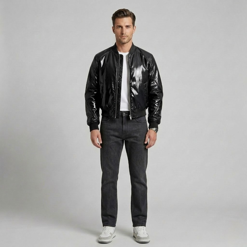 Chaqueta bomber brillante