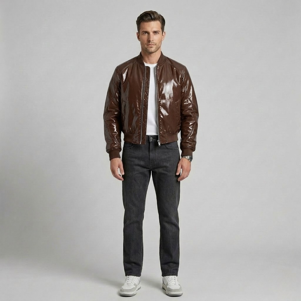 Chaqueta bomber brillante