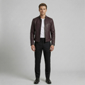 Chaqueta de cuero con paneles Racer