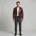 Chaqueta blazer de cuero brillante
