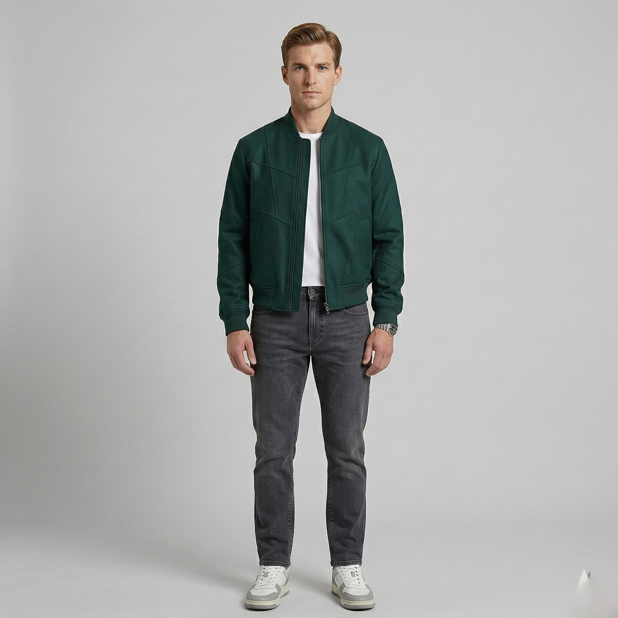Chaqueta bomber con paneles