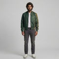 Chaqueta bomber con paneles lavados vintage