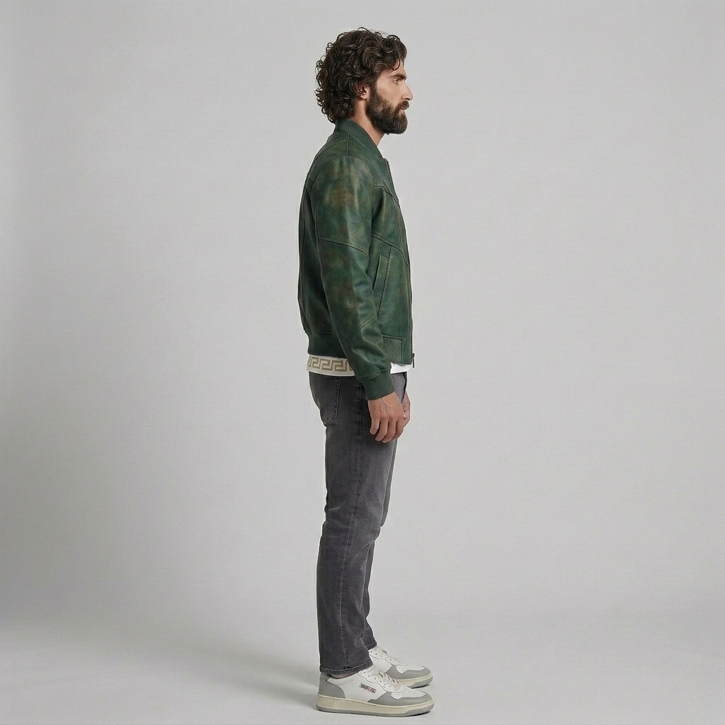 Chaqueta bomber con paneles lavados vintage