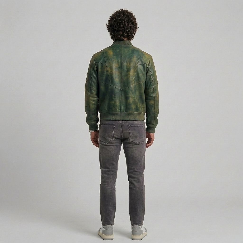 Chaqueta bomber con paneles lavados vintage