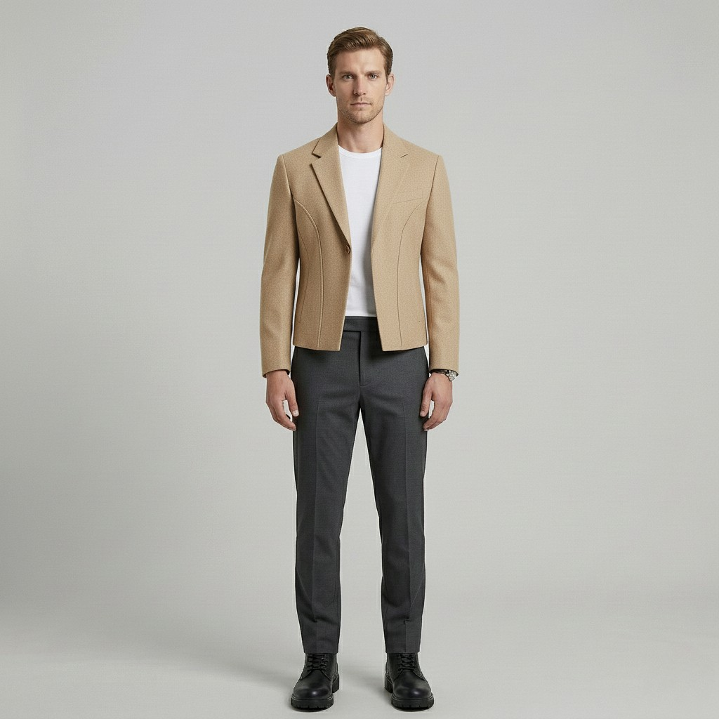 Blazer moderno a medida en color burdeos