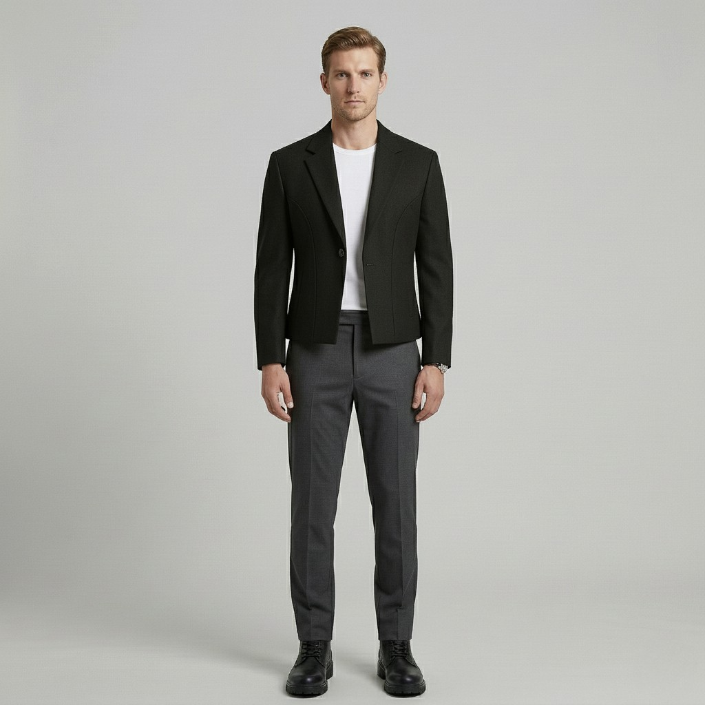 Blazer moderno a medida en color burdeos