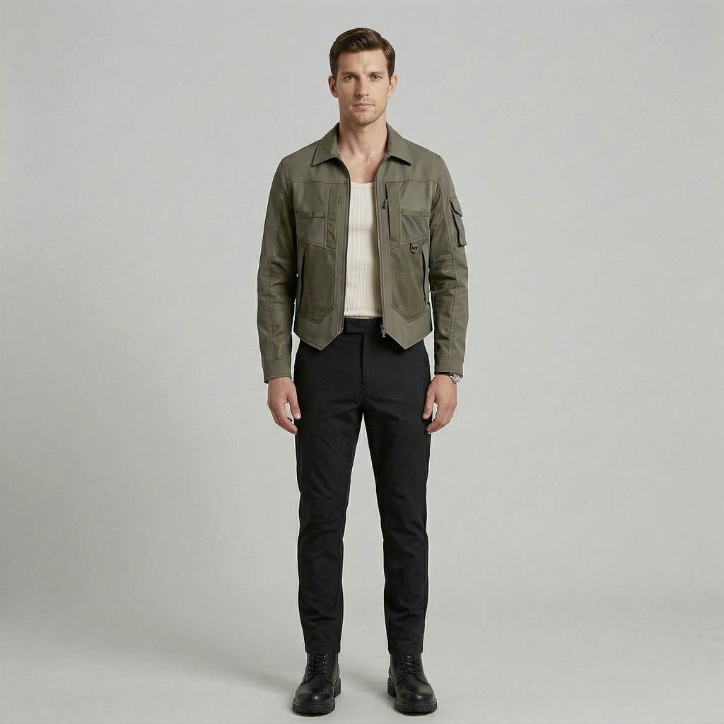 Chaqueta utilitaria con cremallera