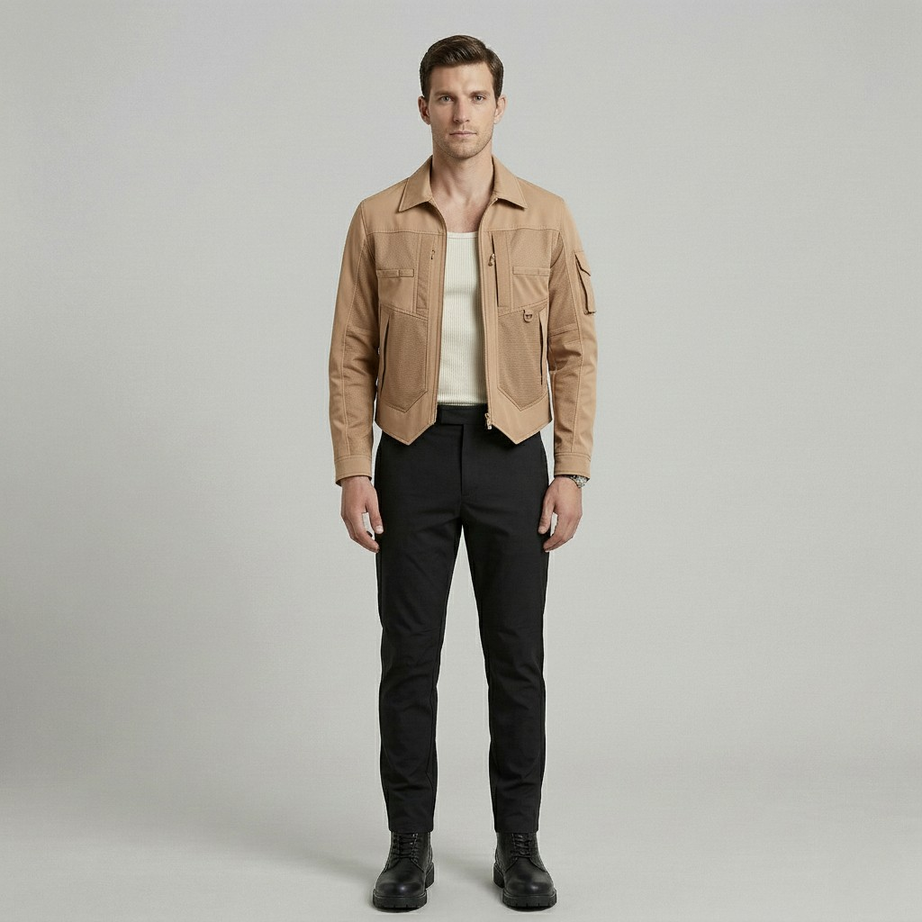 Chaqueta utilitaria con cremallera