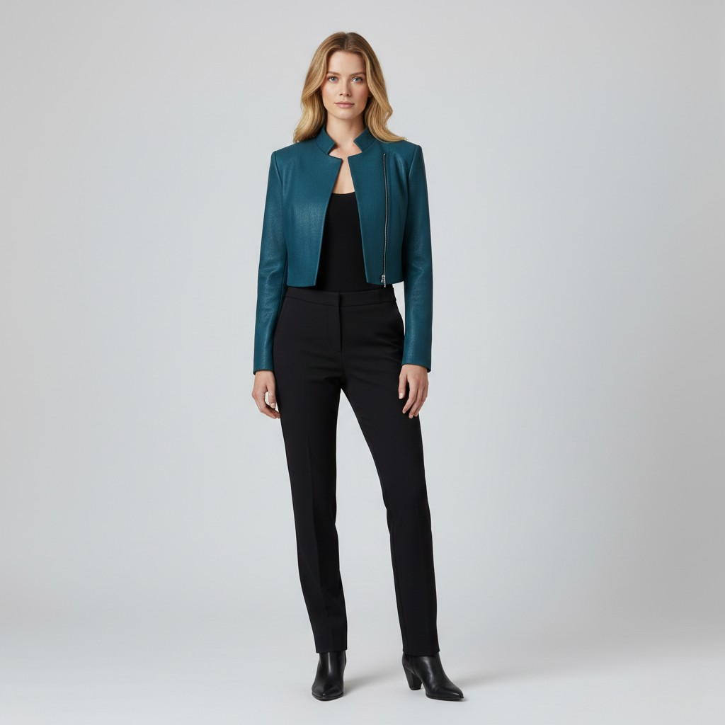 Chaqueta estructurada corta con cremallera delantera