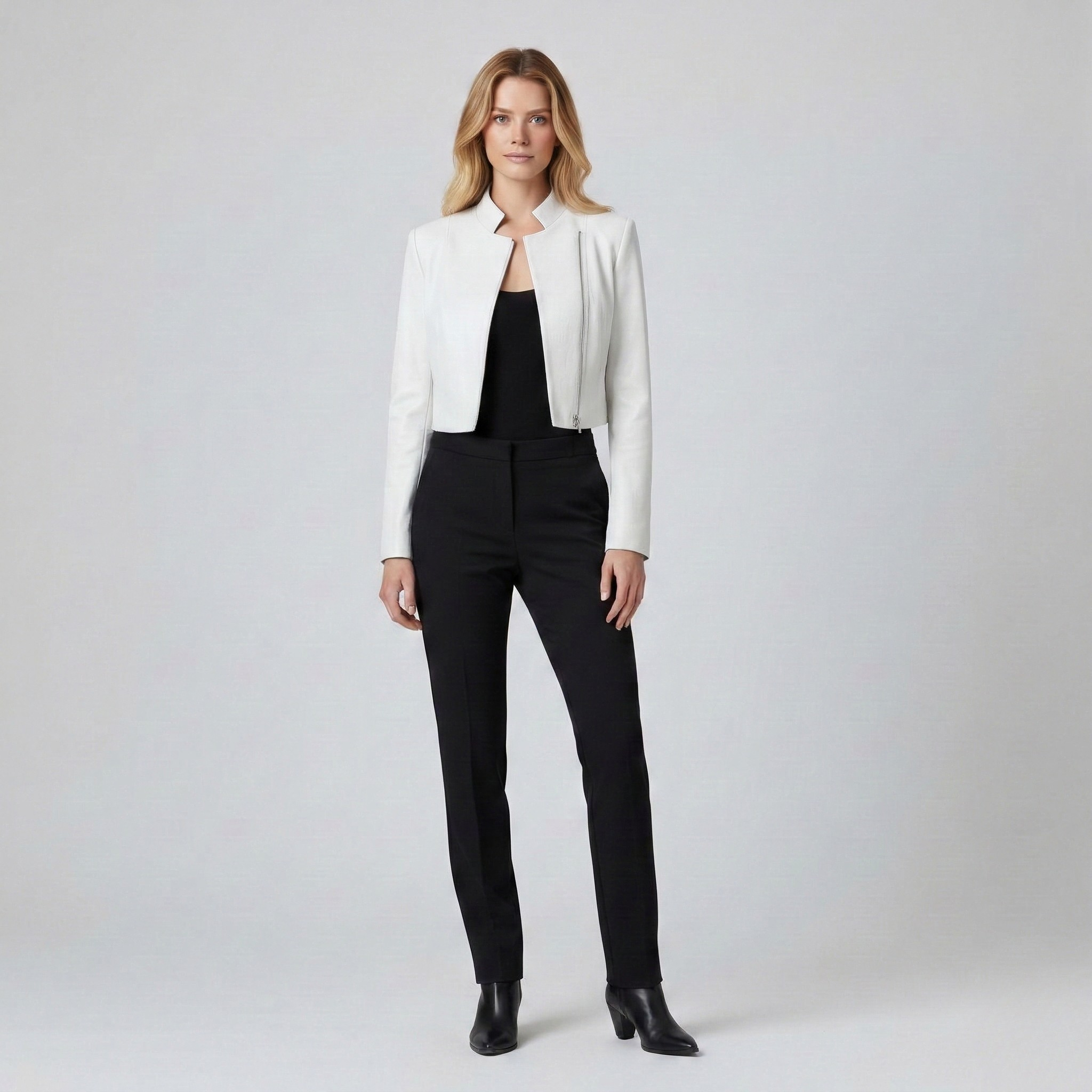 Chaqueta estructurada corta con cremallera delantera