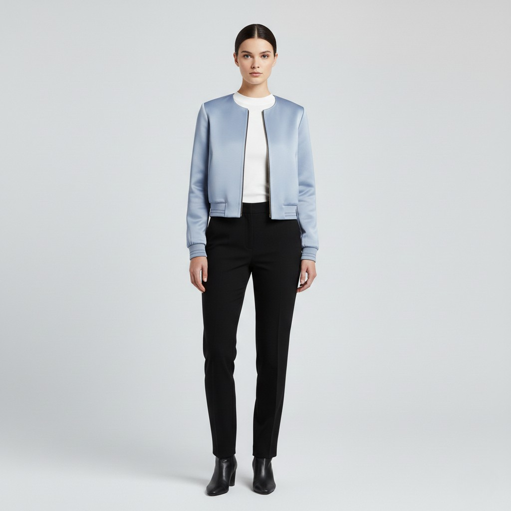 Chaqueta bomber corta de satén