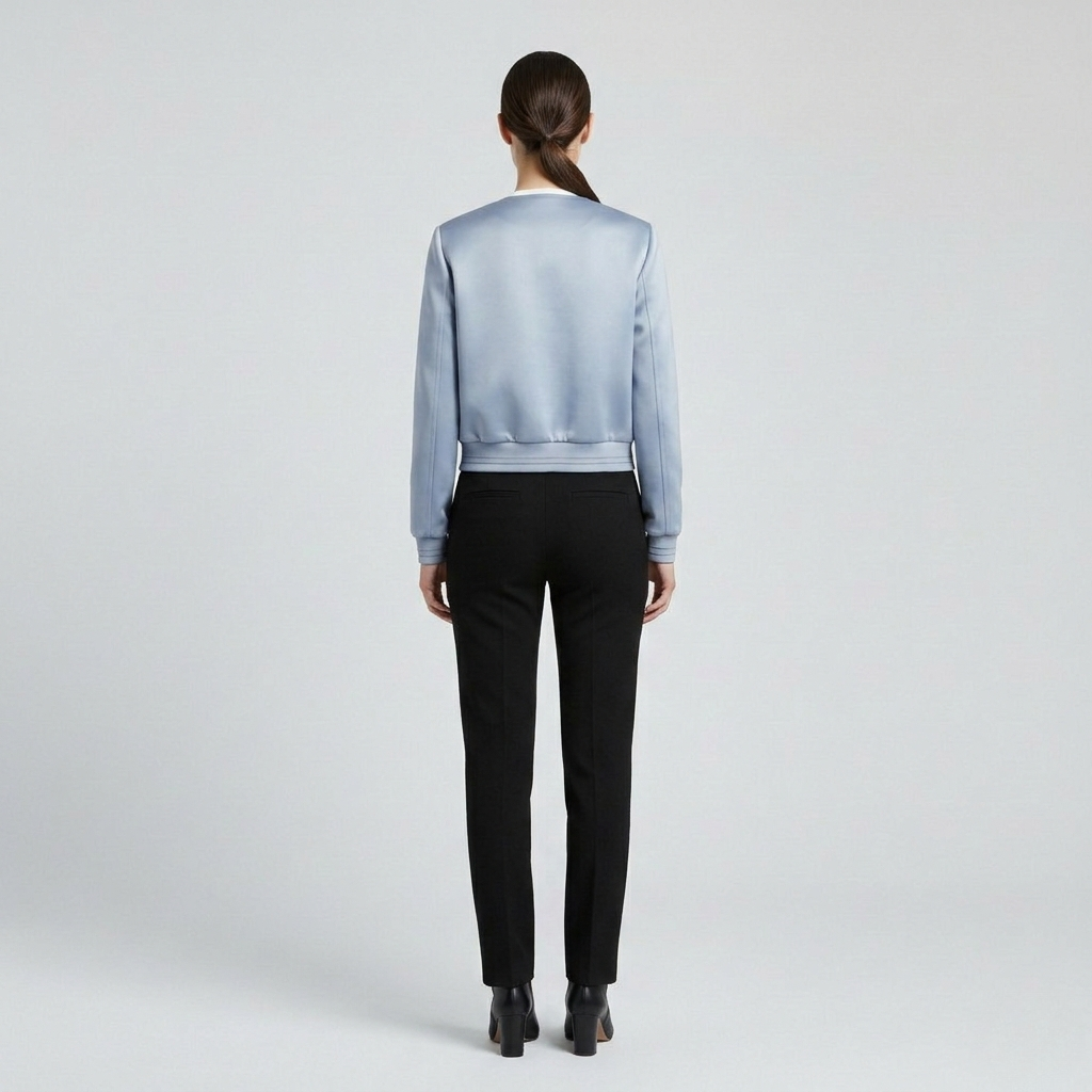 Chaqueta bomber corta de satén