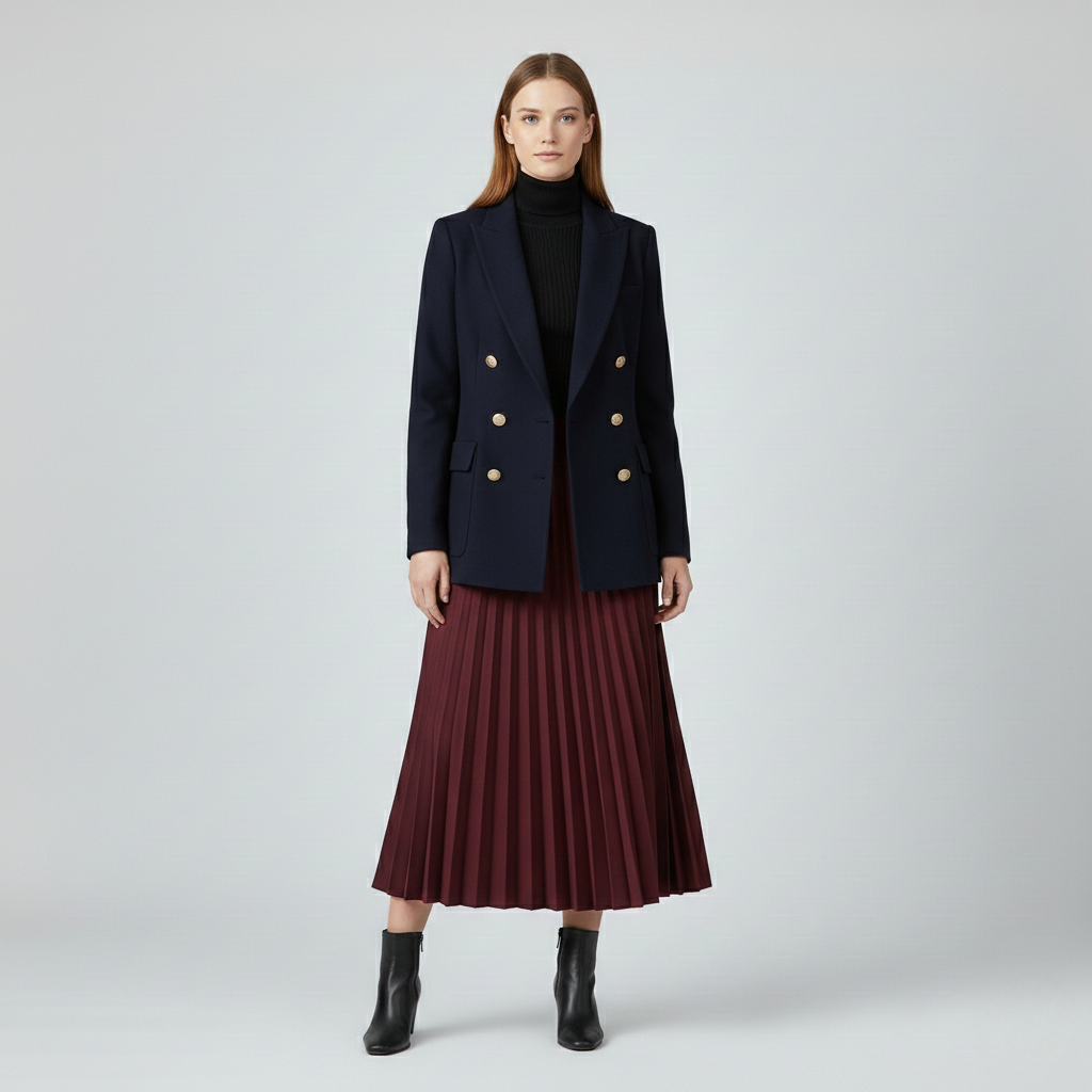 Blazer entallado de doble botonadura