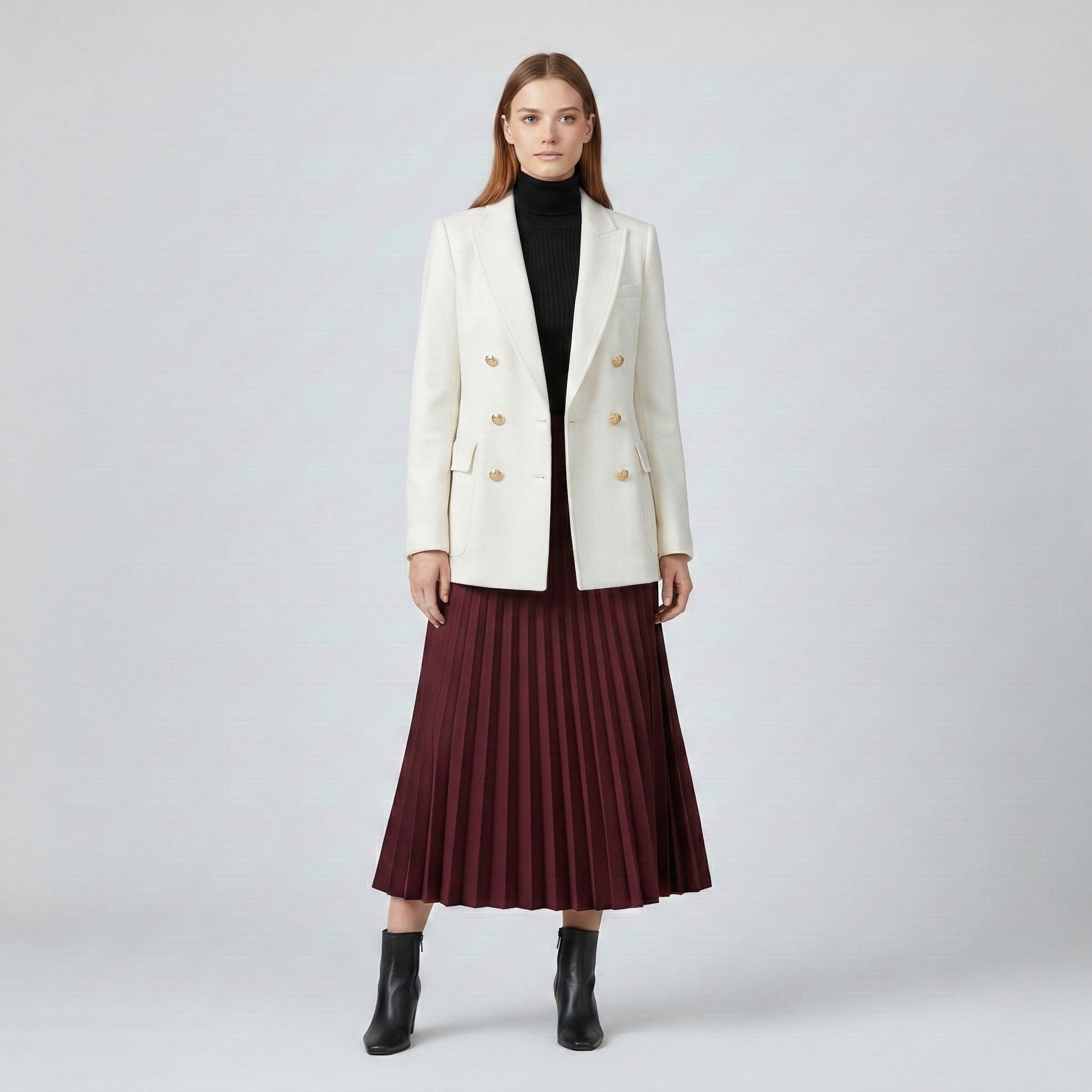 Blazer entallado de doble botonadura