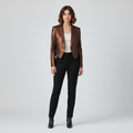 Blazer corto entallado metalizado