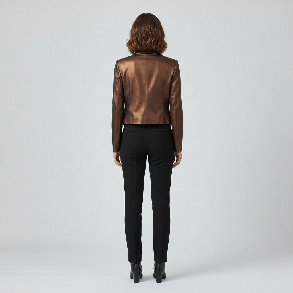 Blazer corto entallado metalizado