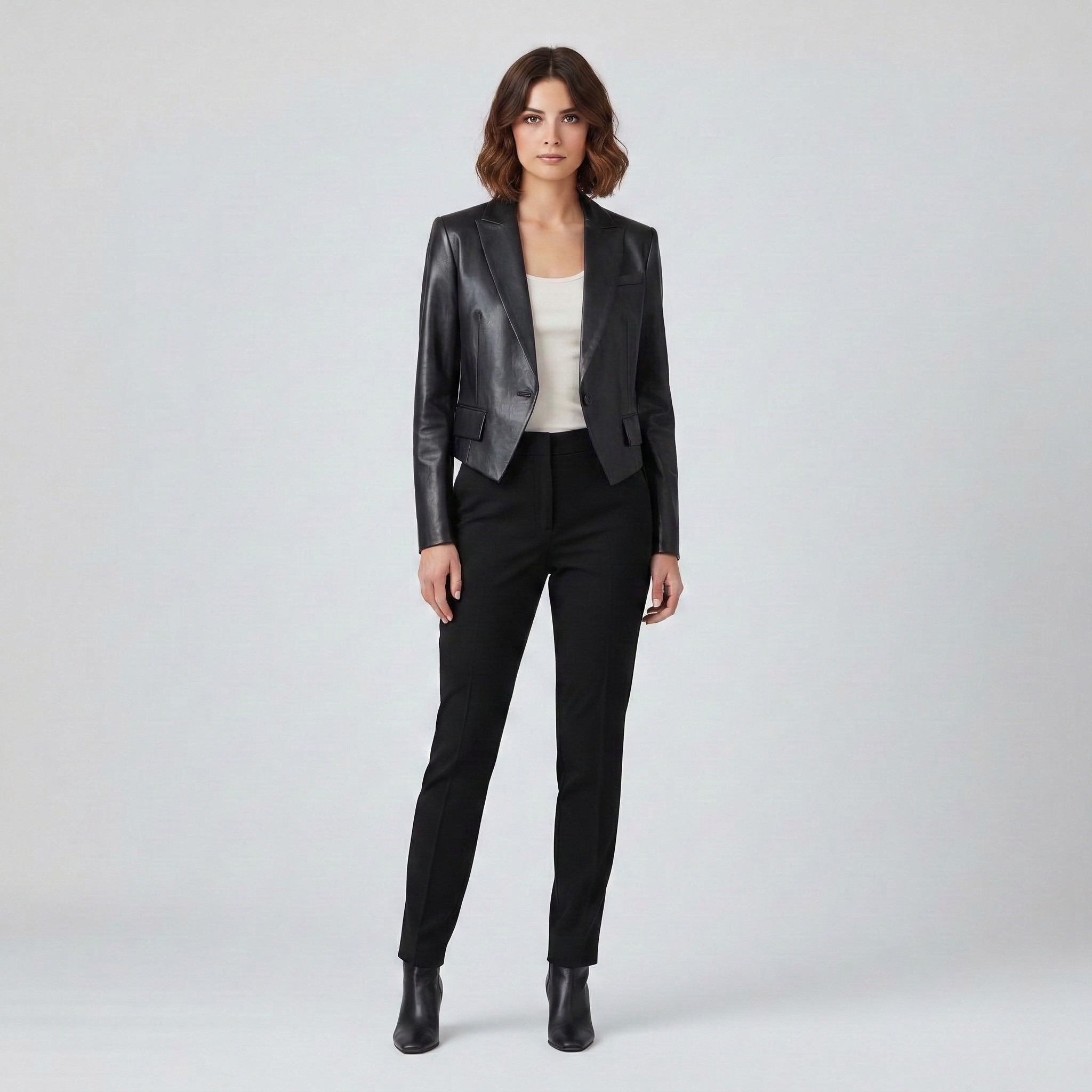 Blazer corto entallado metalizado