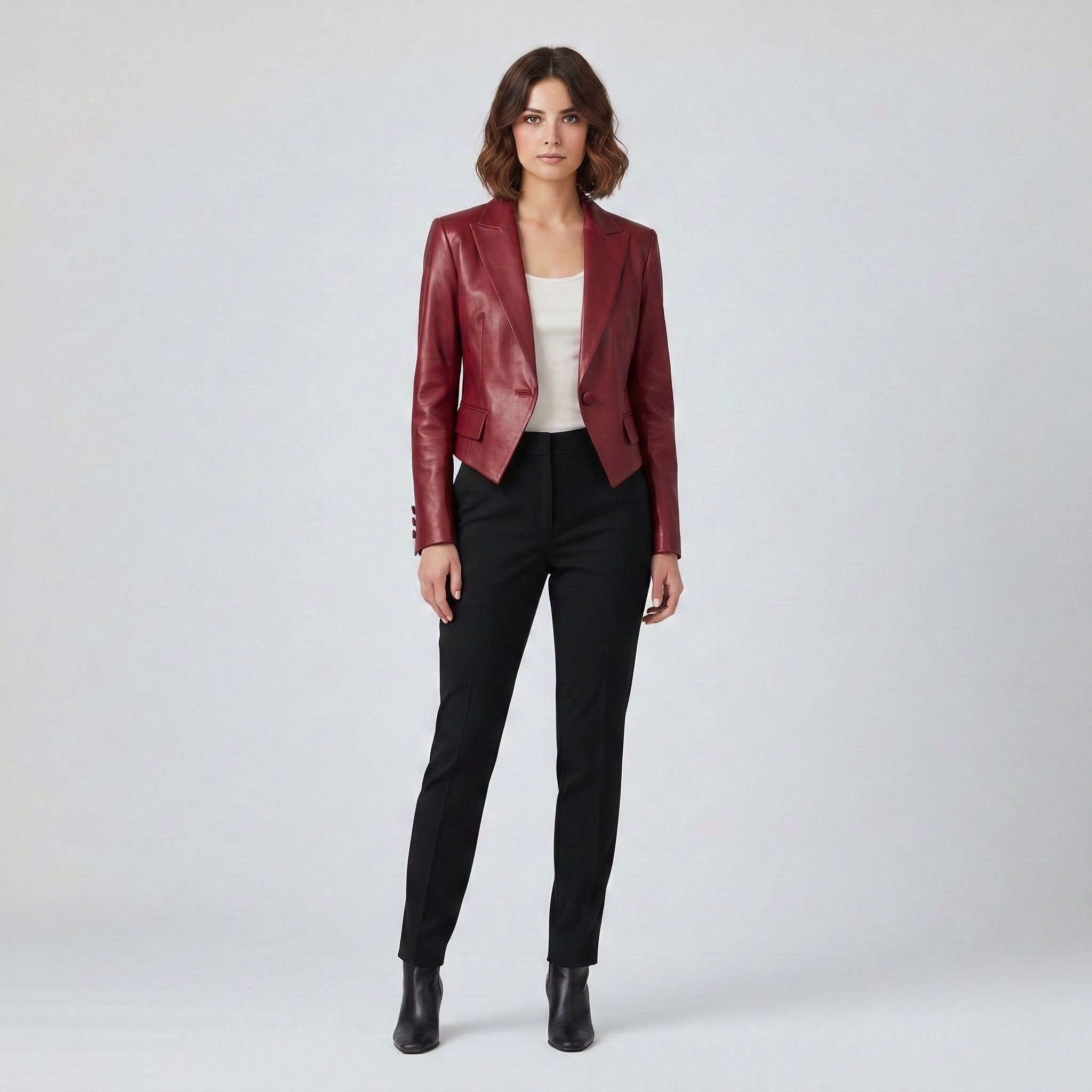 Blazer corto entallado metalizado