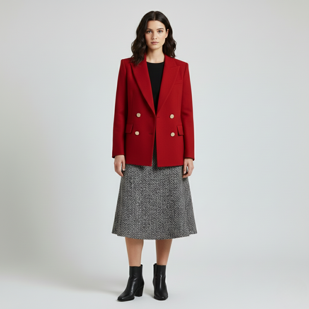 Blazer entallado de doble botonadura