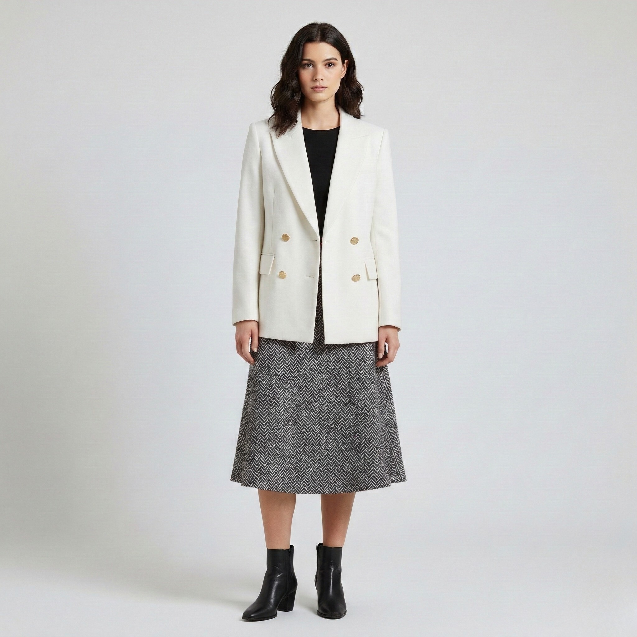 Blazer entallado de doble botonadura