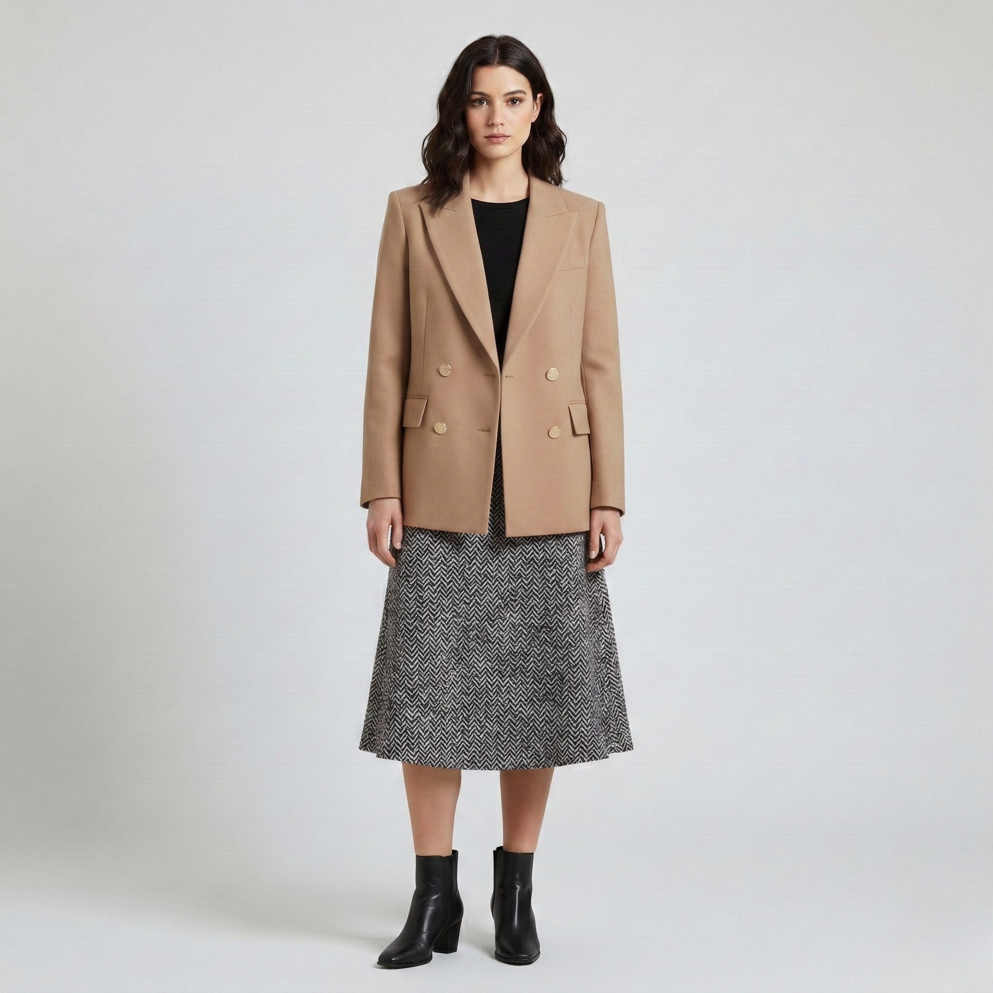 Blazer entallado de doble botonadura