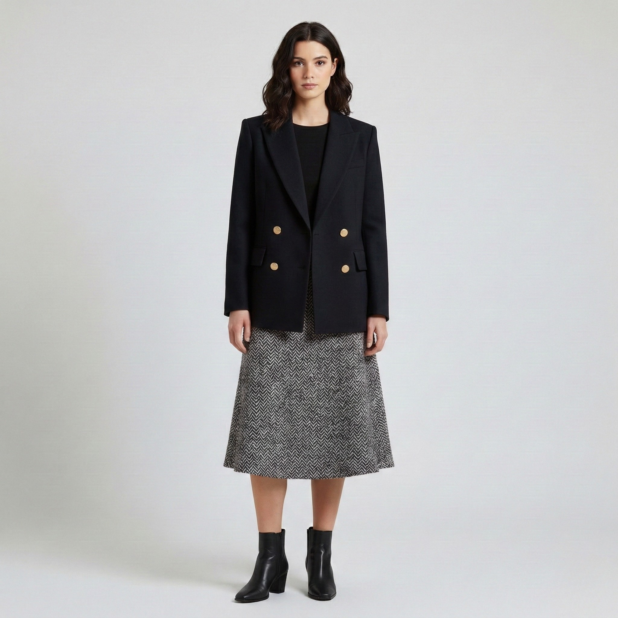 Blazer entallado de doble botonadura